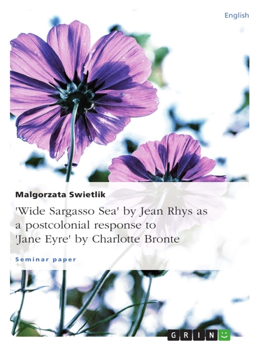 Title details for "Wide Sargasso Sea" by Jean Rhys as a postcolonial response to "Jane Eyre" by Charlotte Bronte by Malgorzata Swietlik - Wait list